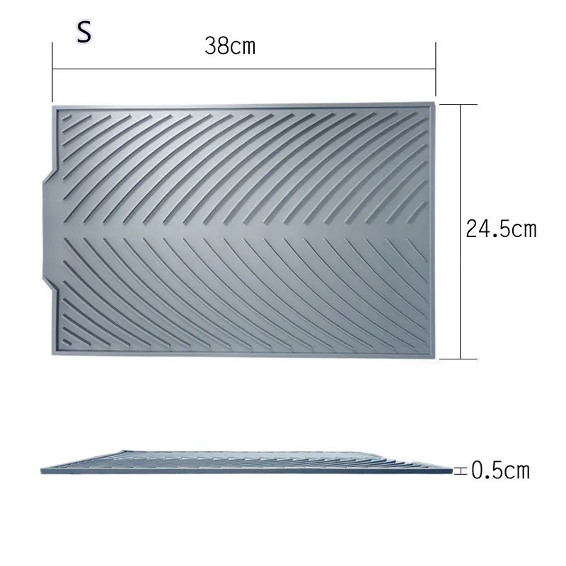 Tapis d'égouttage en silicone, gris