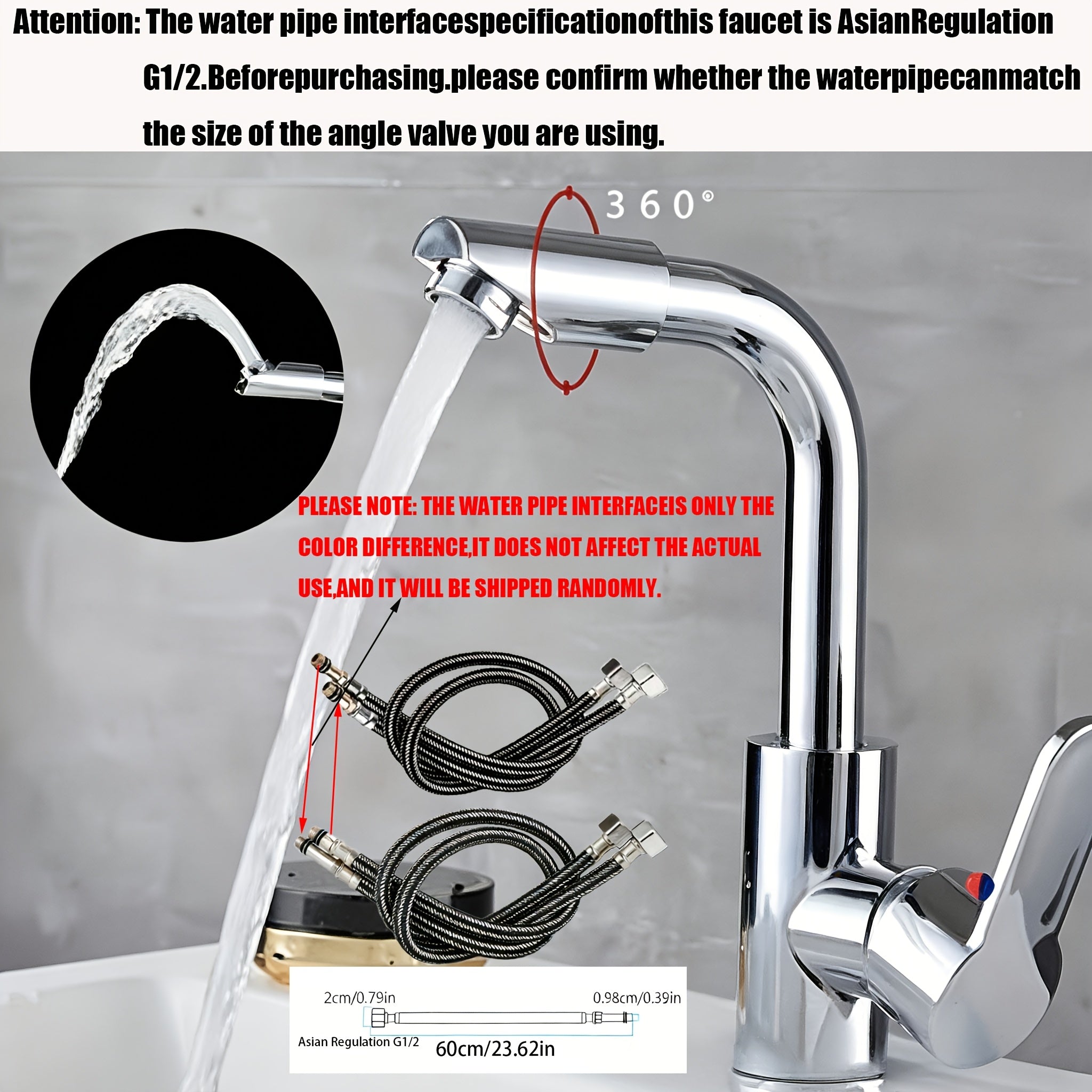 Un robinet + 2 pièces de tuyauterie de 60 cm