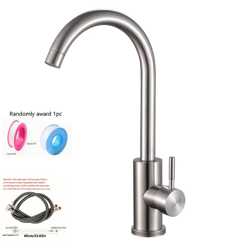 Robinet Chaud et Froid + Tuyau de 60CM / 4 Pièces/paquet