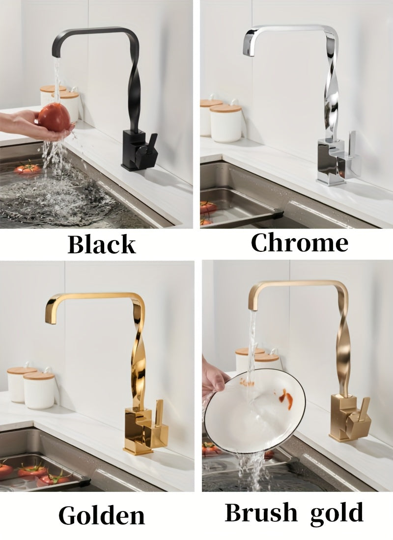Robinet de cuisine à bec rotatif en laiton, laiton