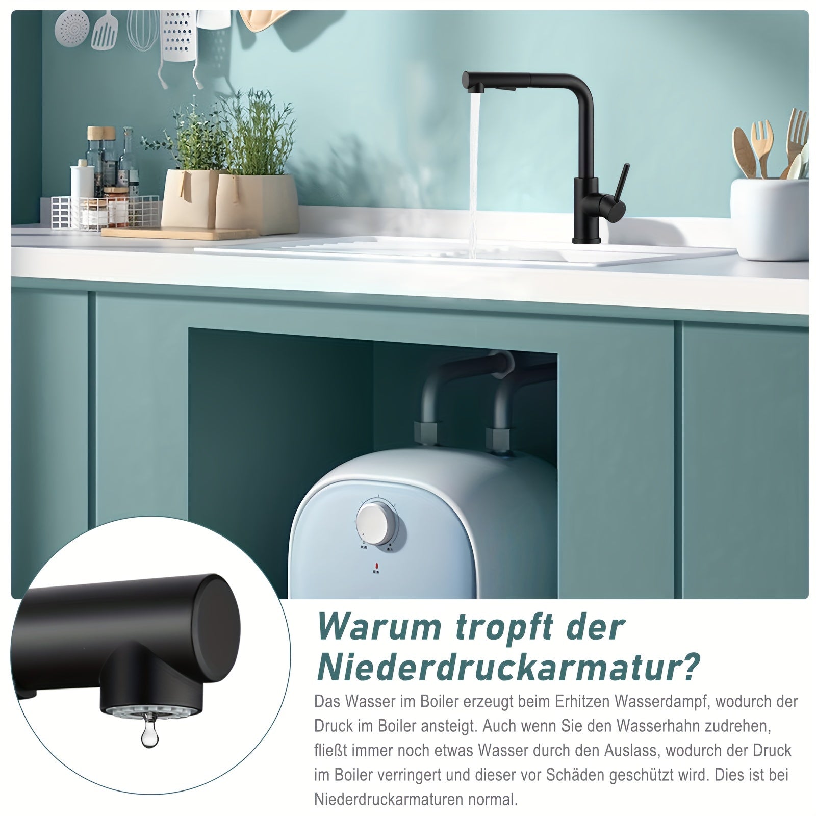 Robinet de cuisine à bec rotatif en acier inoxydable 304, acier inoxydable 304