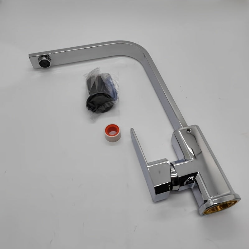 Robinet de cuisine à bec rotatif en acier inoxydable 304, acier inoxydable 304