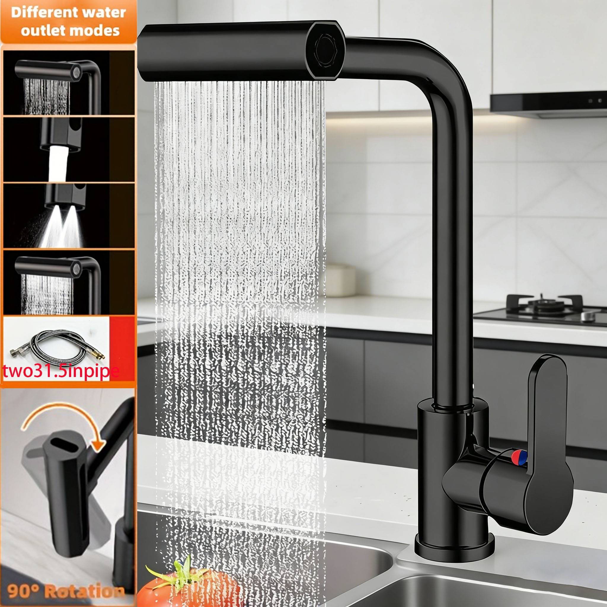 Robinet de cuisine à bec rotatif en ABS, raccord 1/2