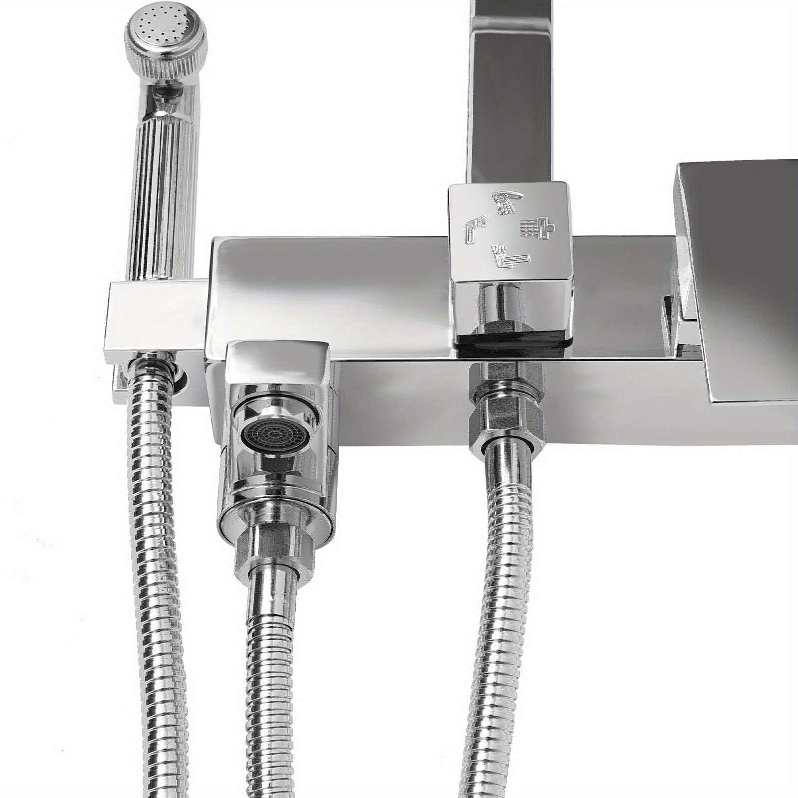 Colonne de douche carrée en inox blanc avec panier de rangement — vue 10