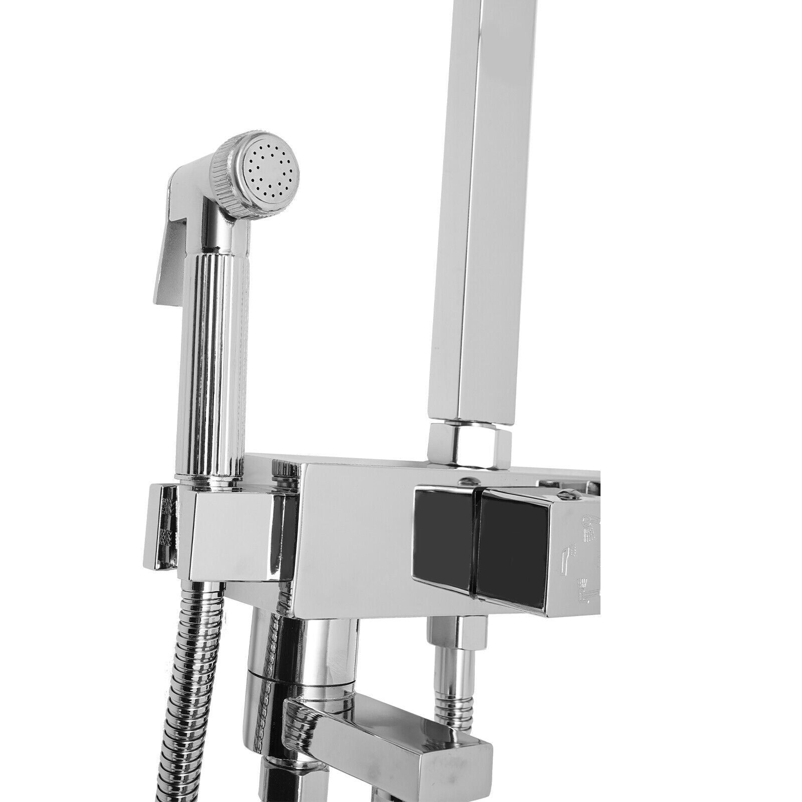 Colonne de douche carrée en inox blanc avec panier de rangement — vue 9