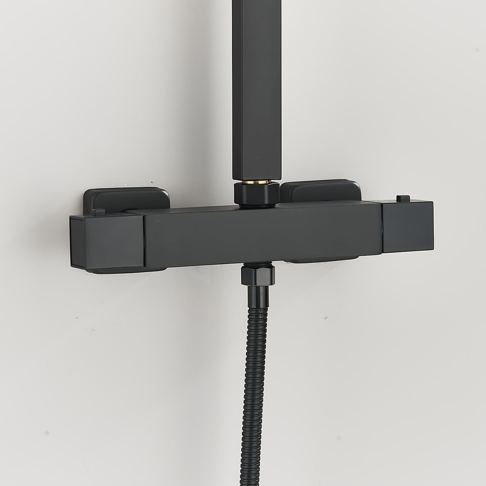 Colonne de douche noire thermostatique avec ciel de pluie 30 x 20 cm — vue 10