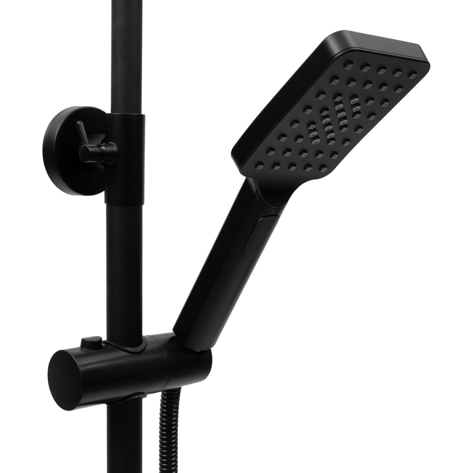 Colonne de douche noire thermostatique avec tablette de 27 cm — vue 10