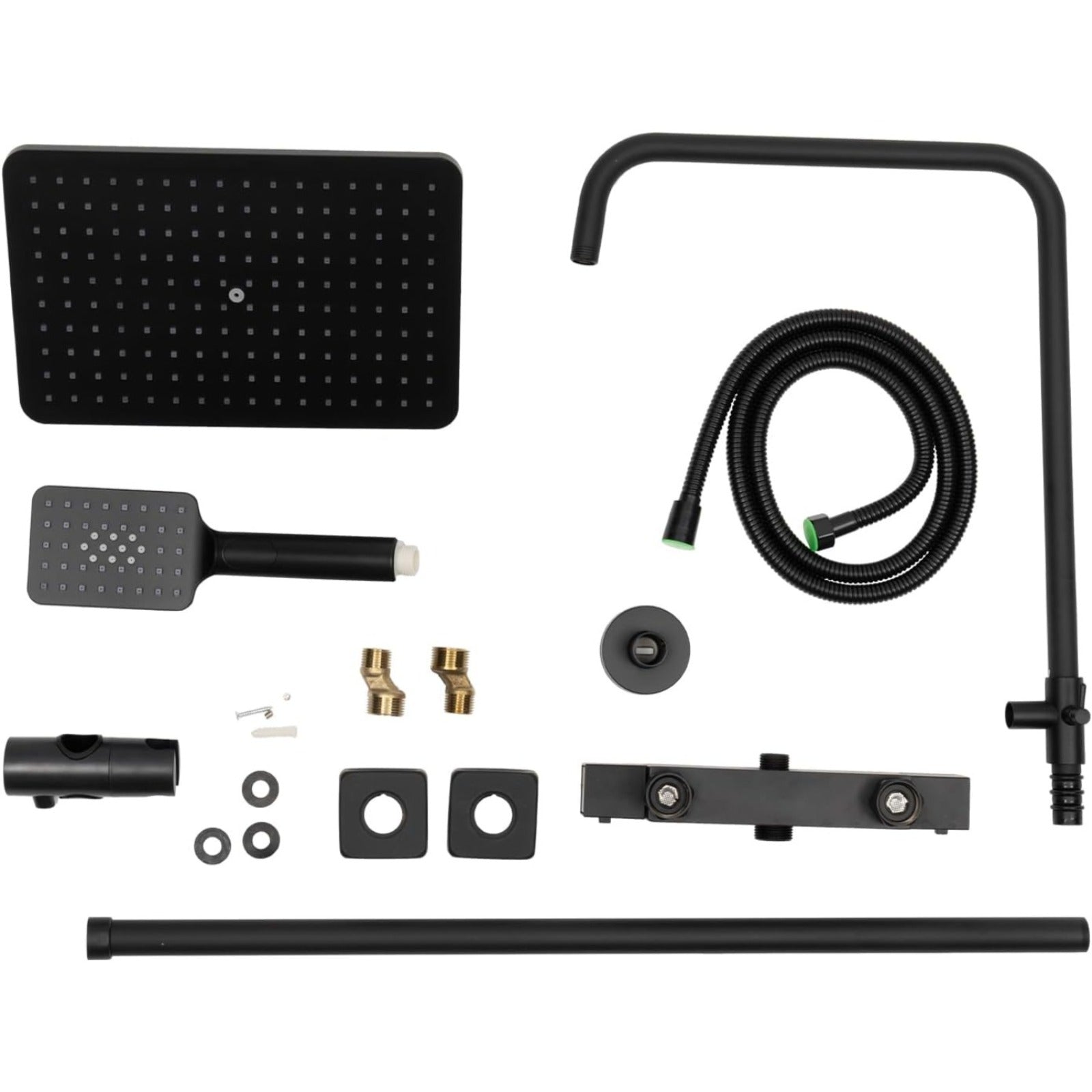 Colonne de douche noire thermostatique avec tablette de 27 cm — vue 11