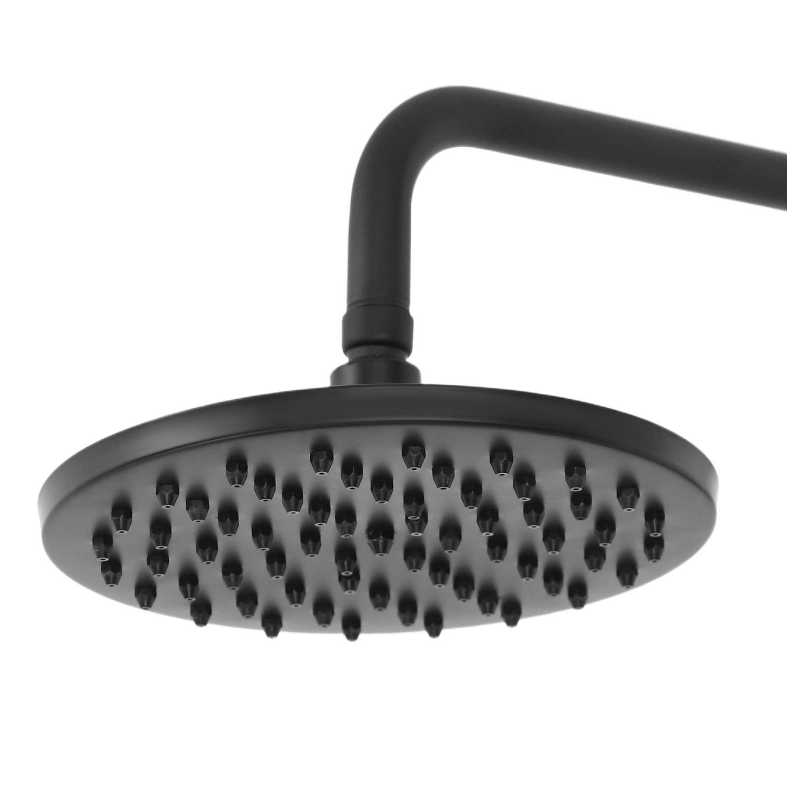 Colonne de douche rétro noire en laiton avec ciel de pluie 20 cm — vue 9