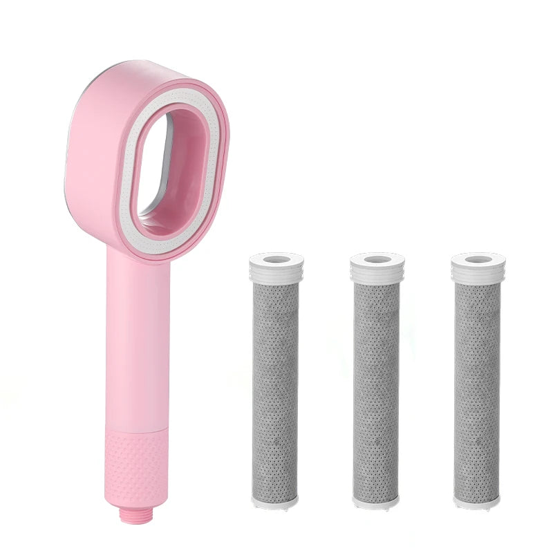 Douchette annulaire filtrante avec trois cartouches de rechange — Rose, 3 cartouches