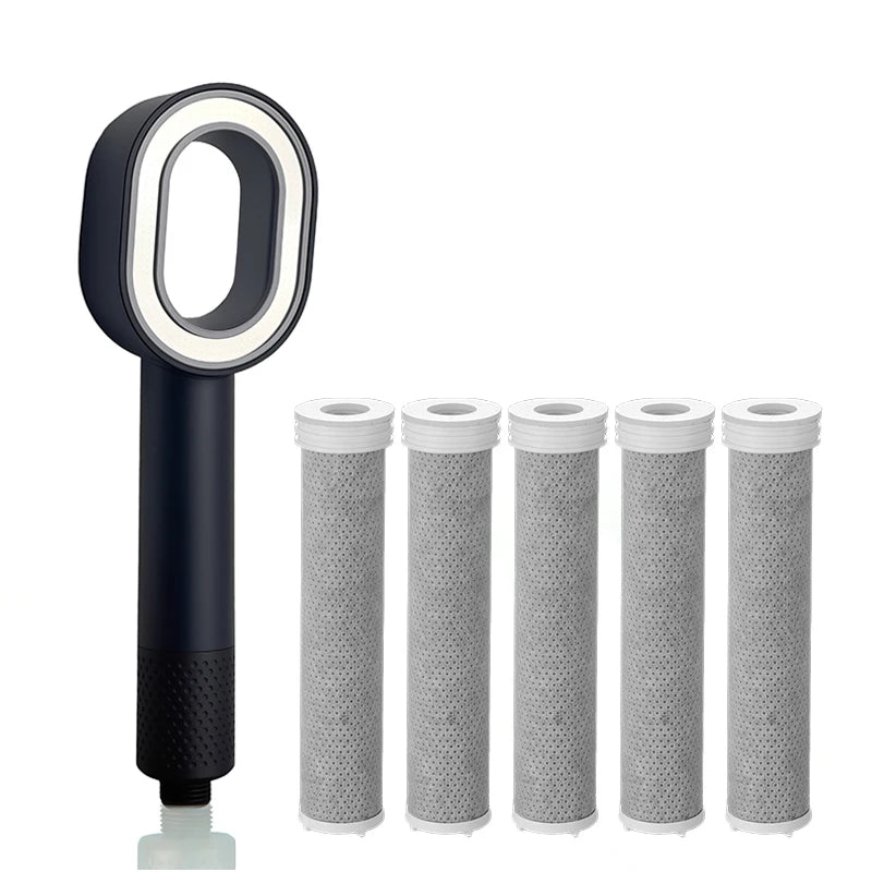 Douchette annulaire filtrante avec trois cartouches de rechange — Bleu nuit, 6 cartouches