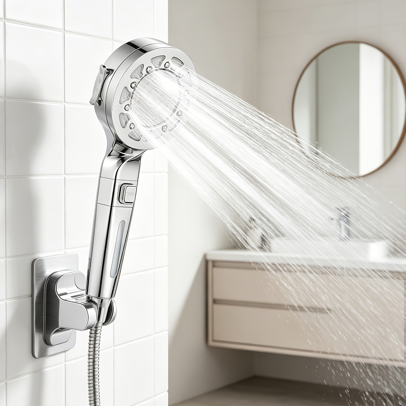 Douchette de douche 4 jets avec filtre et bouton d'arrêt — vue 2