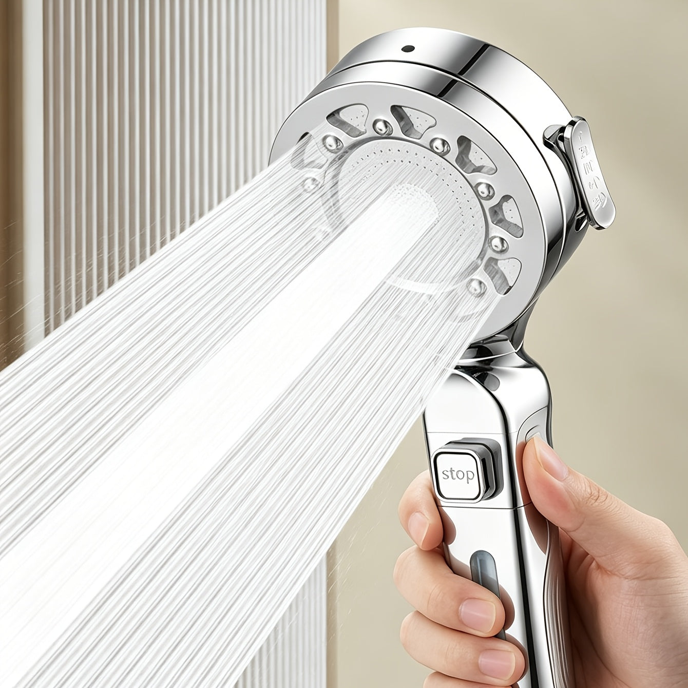 Douchette de douche 4 jets avec filtre et bouton d'arrêt — vue 3