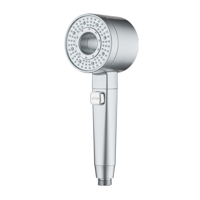 Douchette de douche 5 jets avec bouton d'arrêt, argent ou gris — Inox brossé
