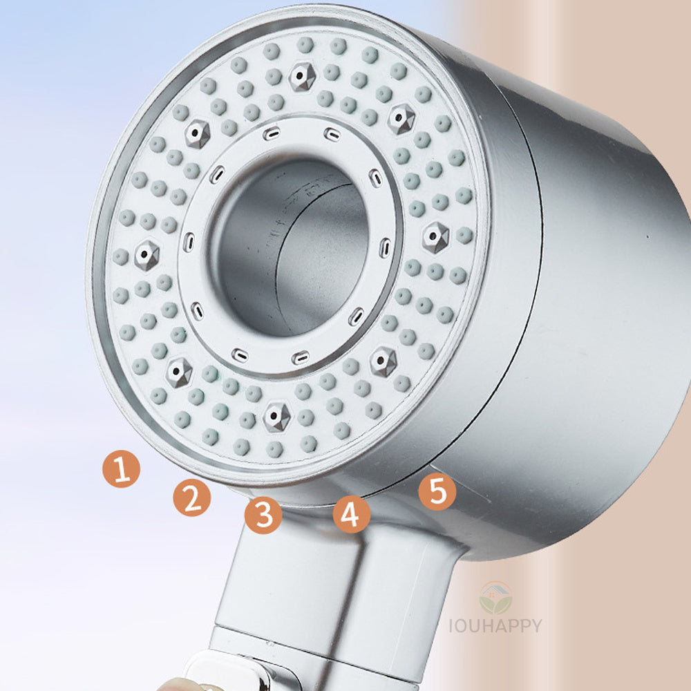 Douchette de douche 5 jets avec bouton d'arrêt, argent ou gris — vue 7