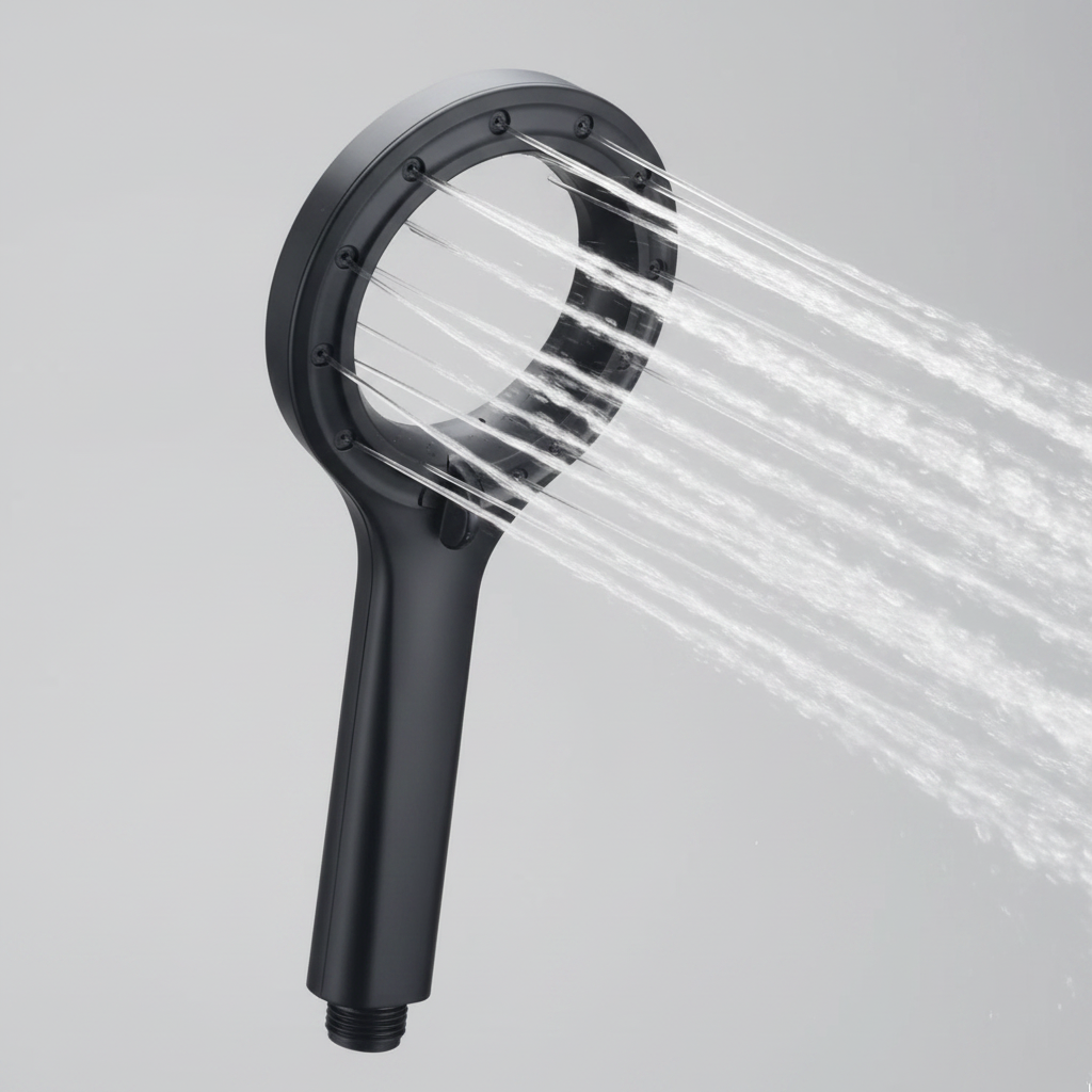 Douchette de douche annulaire haute pression, noire — Noir