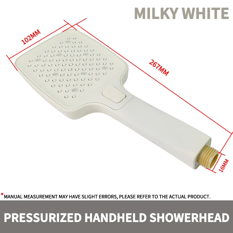 Douchette de douche blanche 3 modes avec buses silicone autonettoyantes — Blanc
