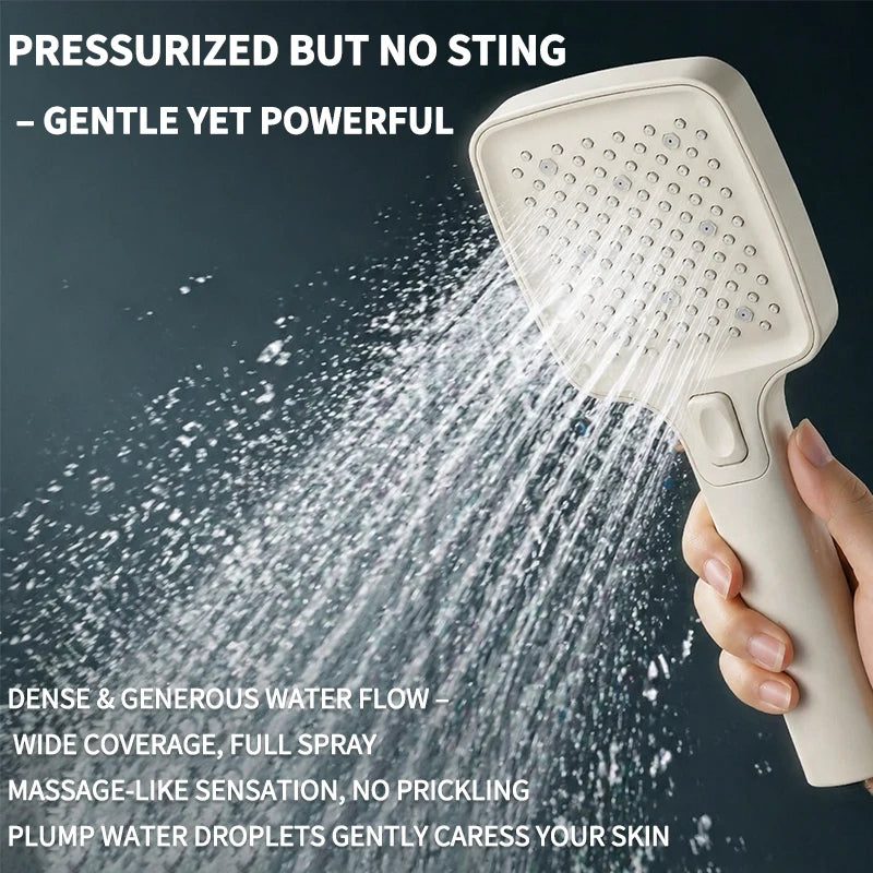 Douchette de douche blanche 3 modes avec buses silicone autonettoyantes — vue 3