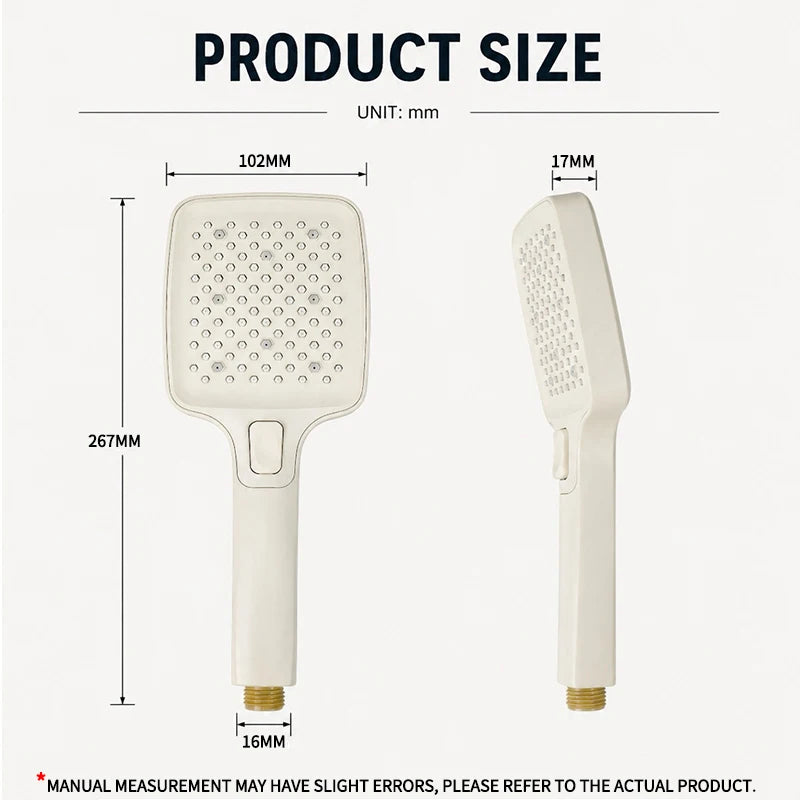 Douchette de douche blanche 3 modes avec buses silicone autonettoyantes — vue 6