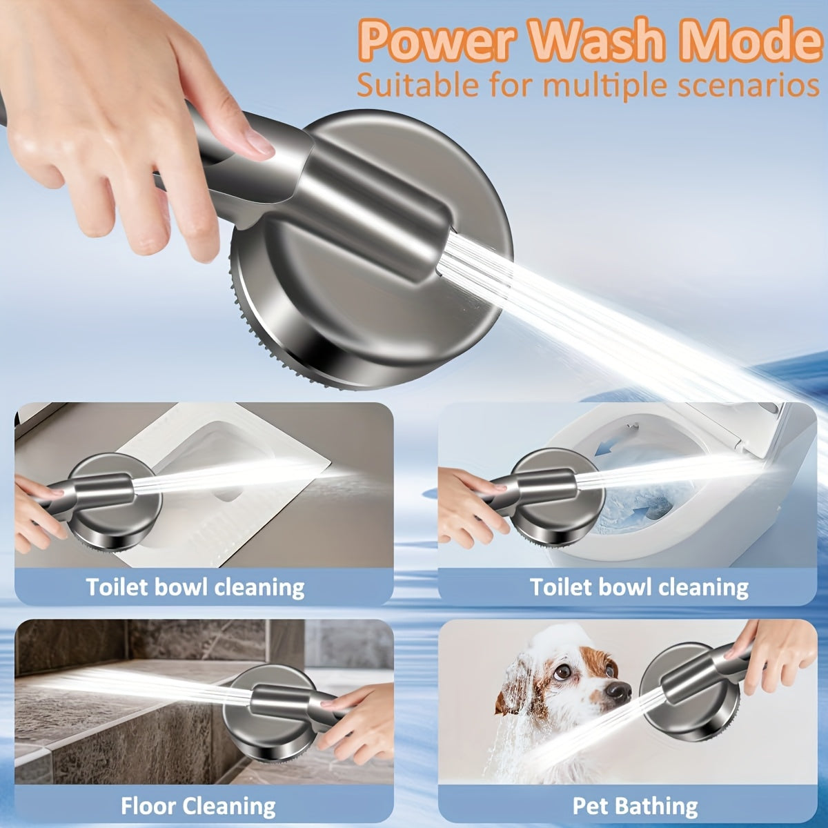 Douchette filtrante 4 modes avec brosse de massage et 4 cartouches — vue 7