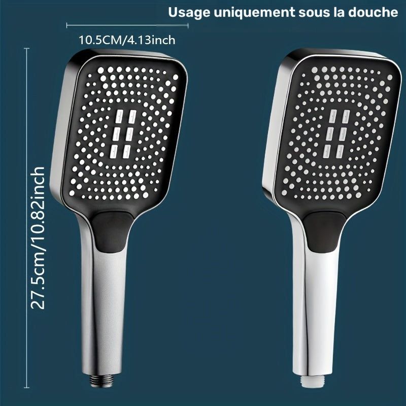 Douchette filtrante carrée avec 4 cartouches, noire ou chromée — vue 8
