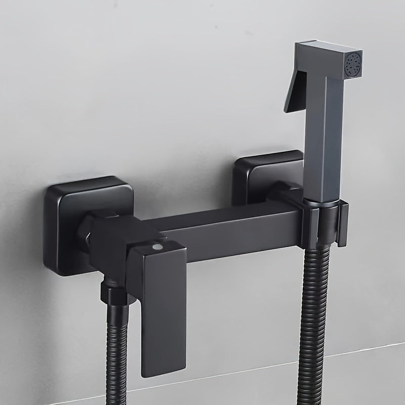 Douchette hygiénique murale pour WC avec mitigeur — Noir