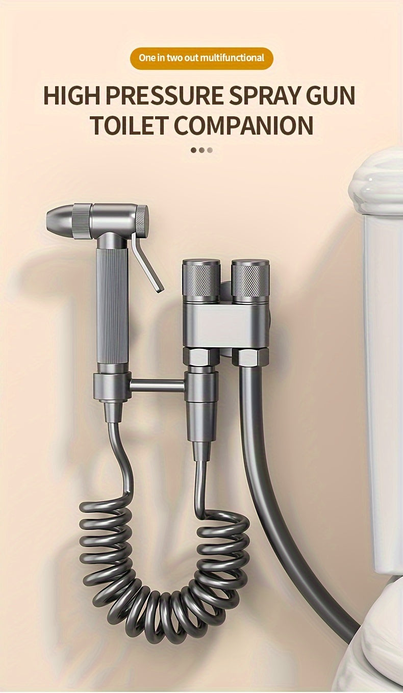 Douchette hygiénique WC avec support sans perçage et flexible télescopique