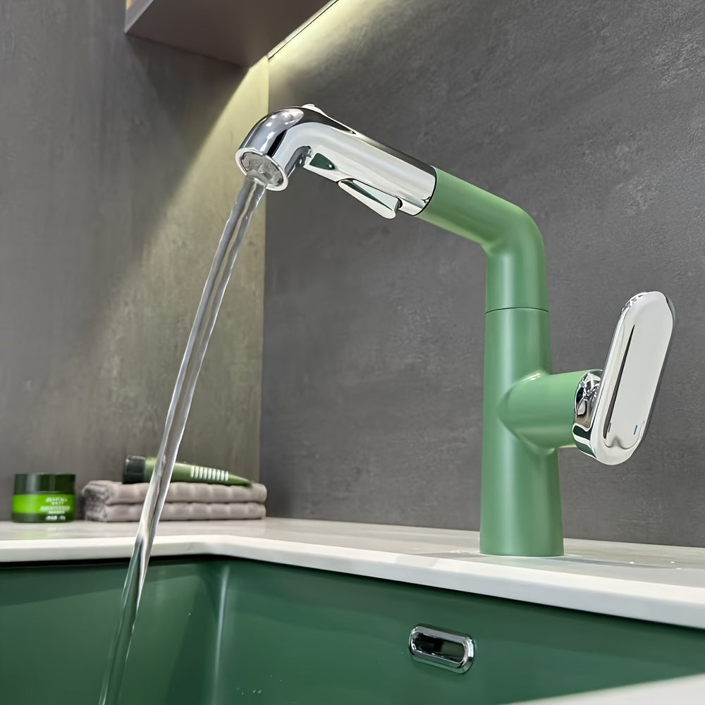 Robinet de cuisine à douchette extractible en alliage de zinc, raccord 3/8
