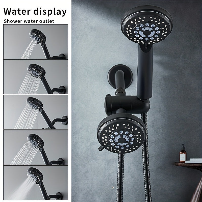 Ensemble de douche deux têtes avec inverseur 3 voies et flexible de 1,47 m — vue 6
