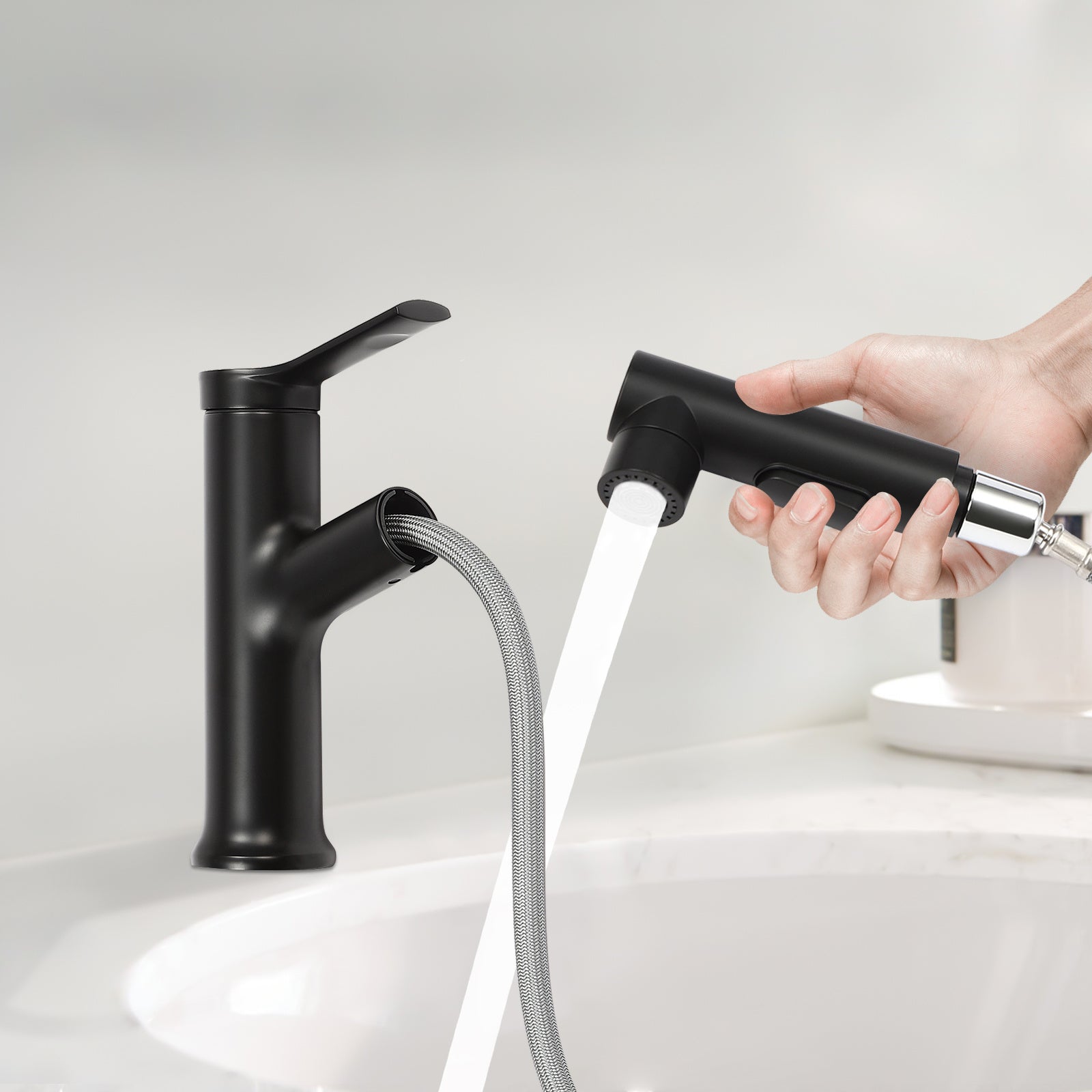 Robinet de salle de bain en cuivre, pose 3 trous