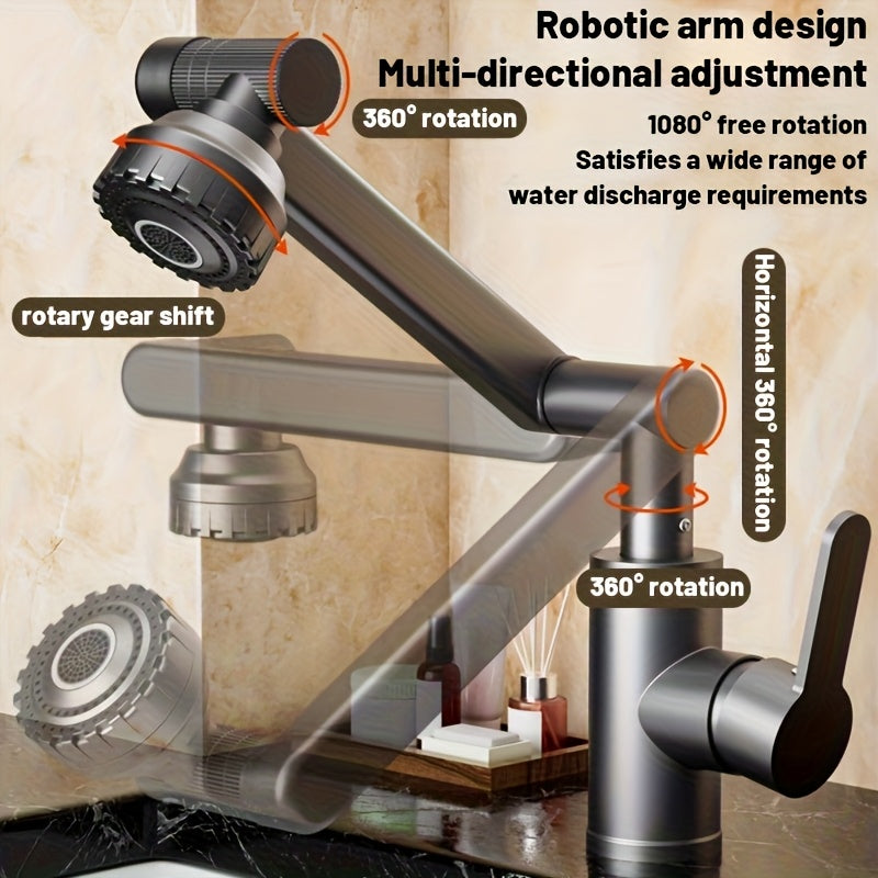 Robinet de cuisine à bec pivotant en cuivre, cuivre