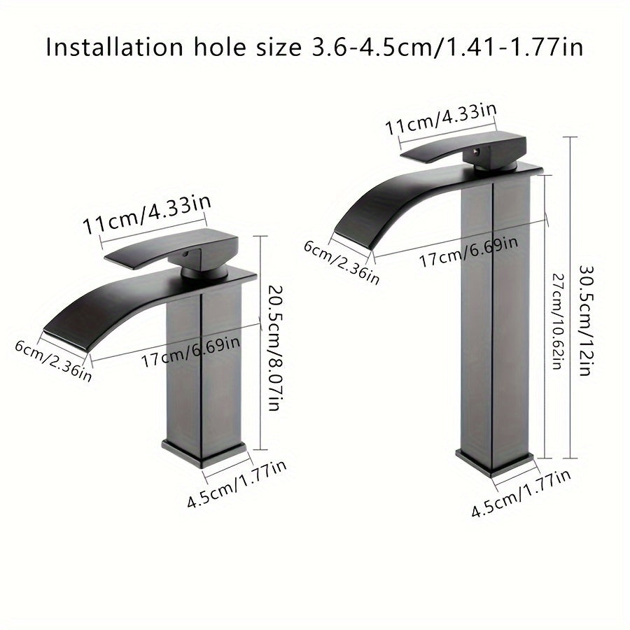 Robinet d'évier cascade en acier inoxydable 304, raccord 1/2