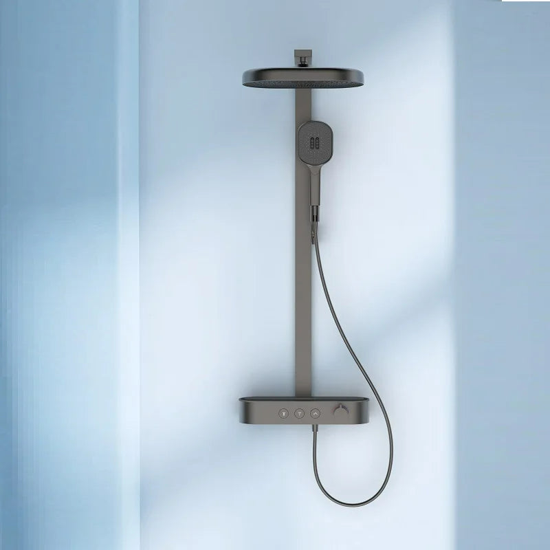 Colonne de douche mitigeur en laiton, noir