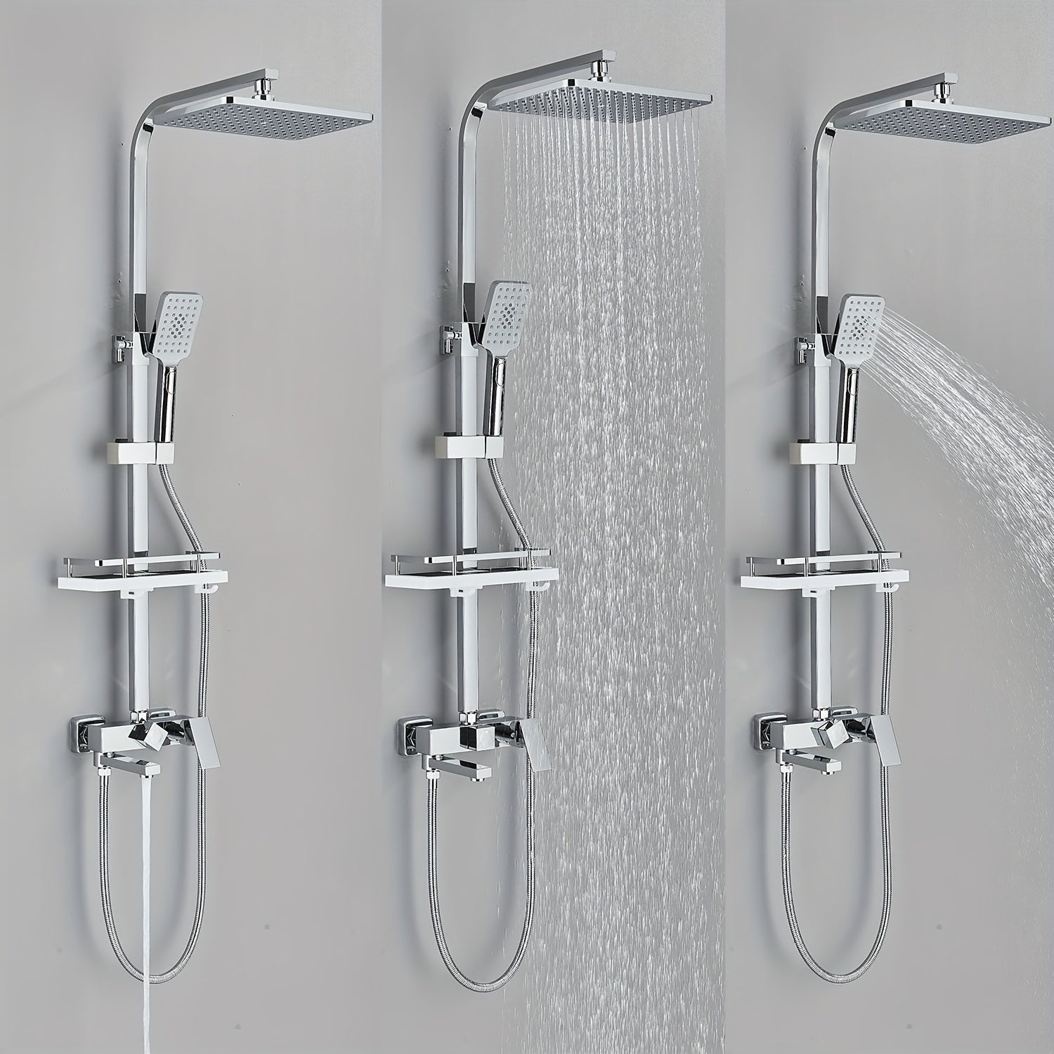 Colonne de douche pour baignoire chrome, pose 2 mural