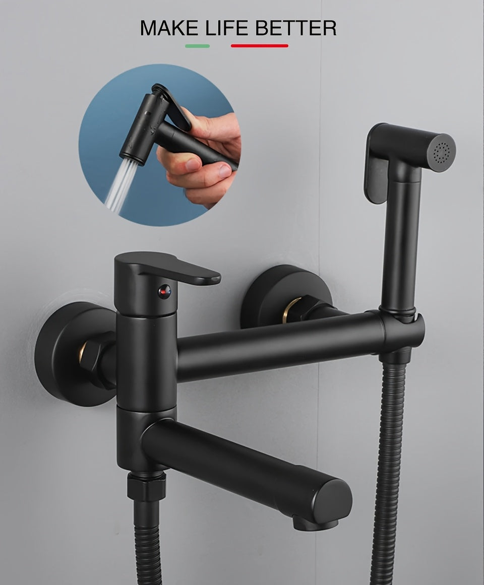 Mitigeur mural WC avec douchette hygiénique et bec pivotant