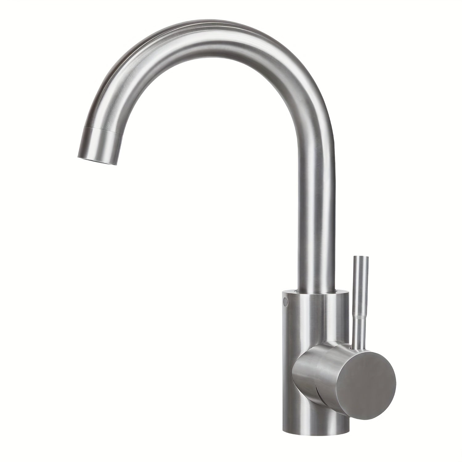 Robinet de cuisine col de cygne en inox brossé à bec pivotant — vue 4