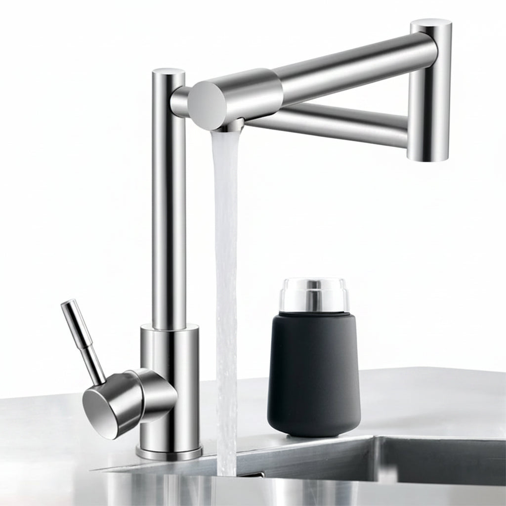 Robinet de cuisine pliant en inox 304 à triple rotation 360°