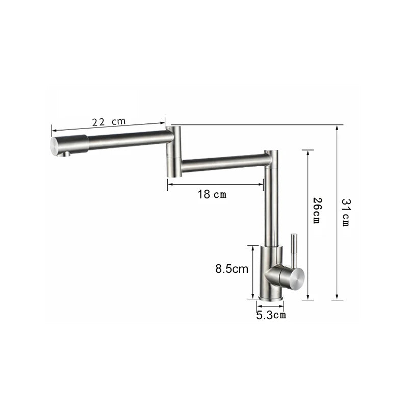 Robinet de cuisine pliant en inox 304 à triple rotation 360° — vue 5