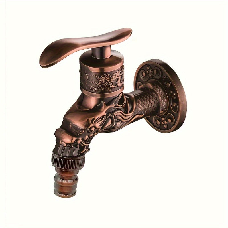 Robinet de jardin en laiton sculpté motif dragon — vue 13