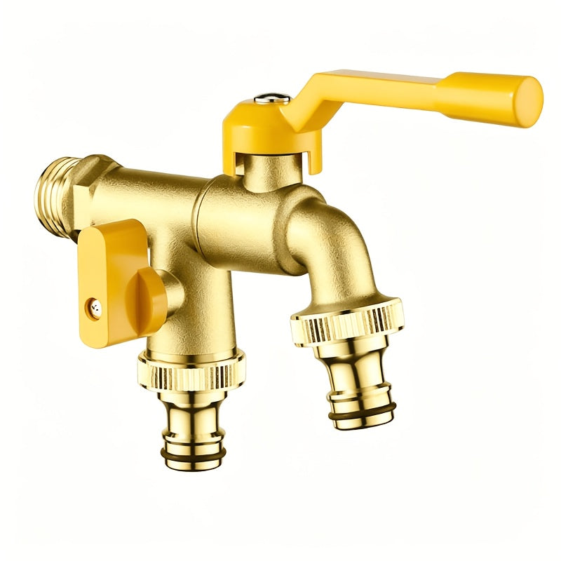 Robinet de jardin laiton double sortie 1/2 et 3/4 pouce — vue 2