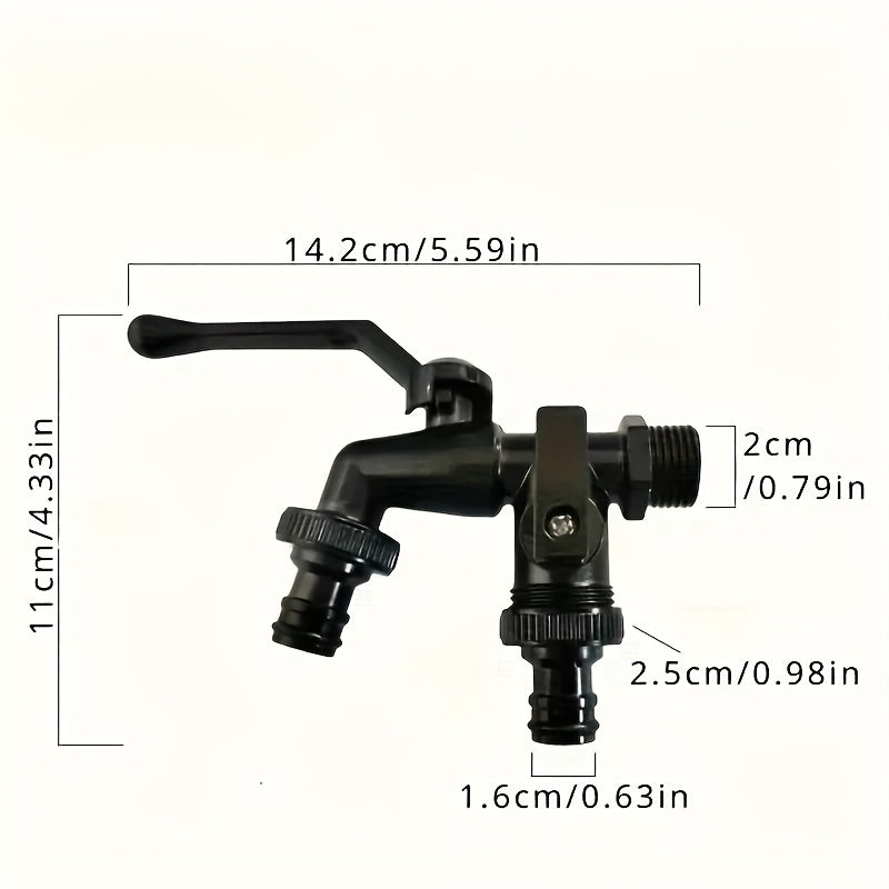 Robinet de jardin noir double sortie avec téflon fourni — vue 4