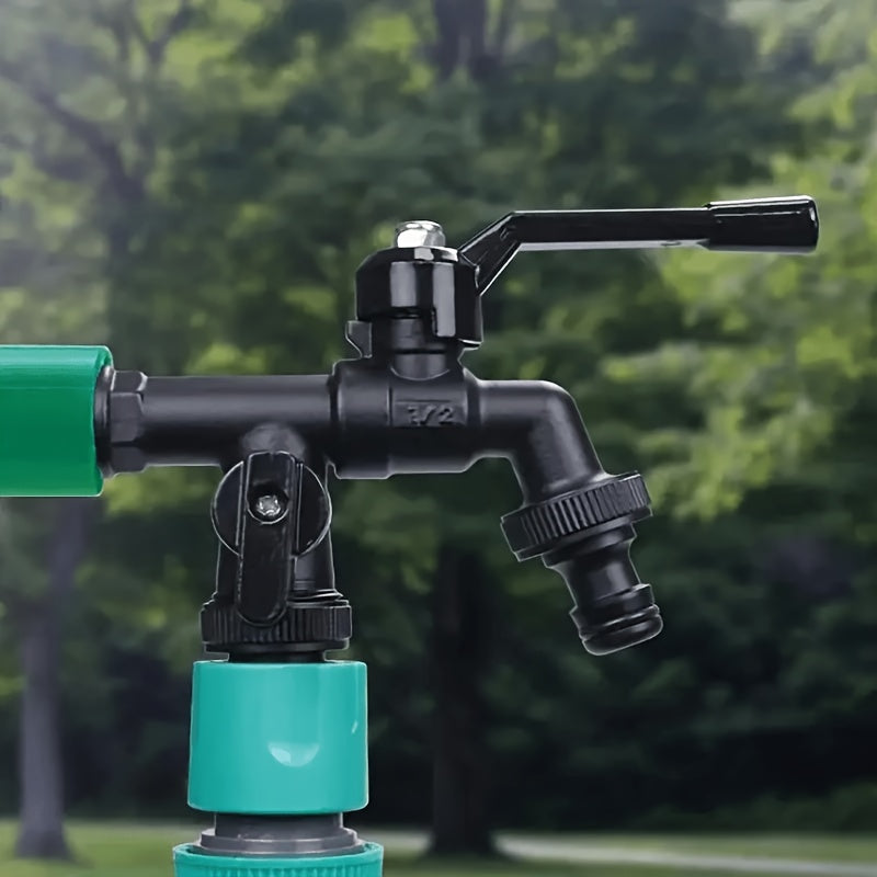 Robinet de jardin noir double sortie avec téflon fourni — vue 8