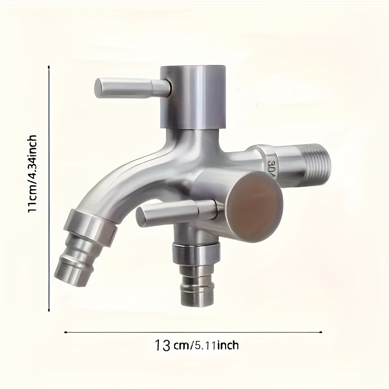 Robinet extérieur inox à double sortie pour machine à laver et arrosage — vue 13