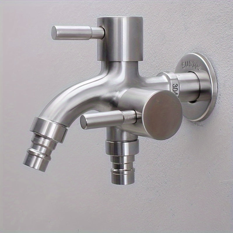 Robinet extérieur inox à double sortie pour machine à laver et arrosage — vue 15